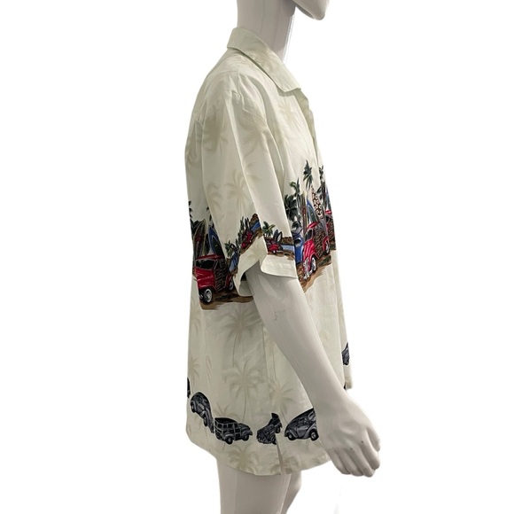 GOHAWAII Hawaii Men's Size XXL Short Sleeve Shirt Vintage Cars Surfboard Beach - Picture 2 of 12